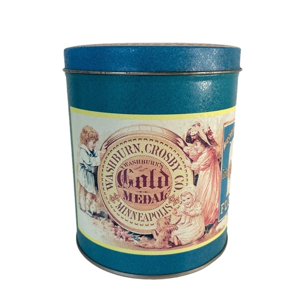 Gold Medal Flour Tin General Mills Vintage Round Tin with lid